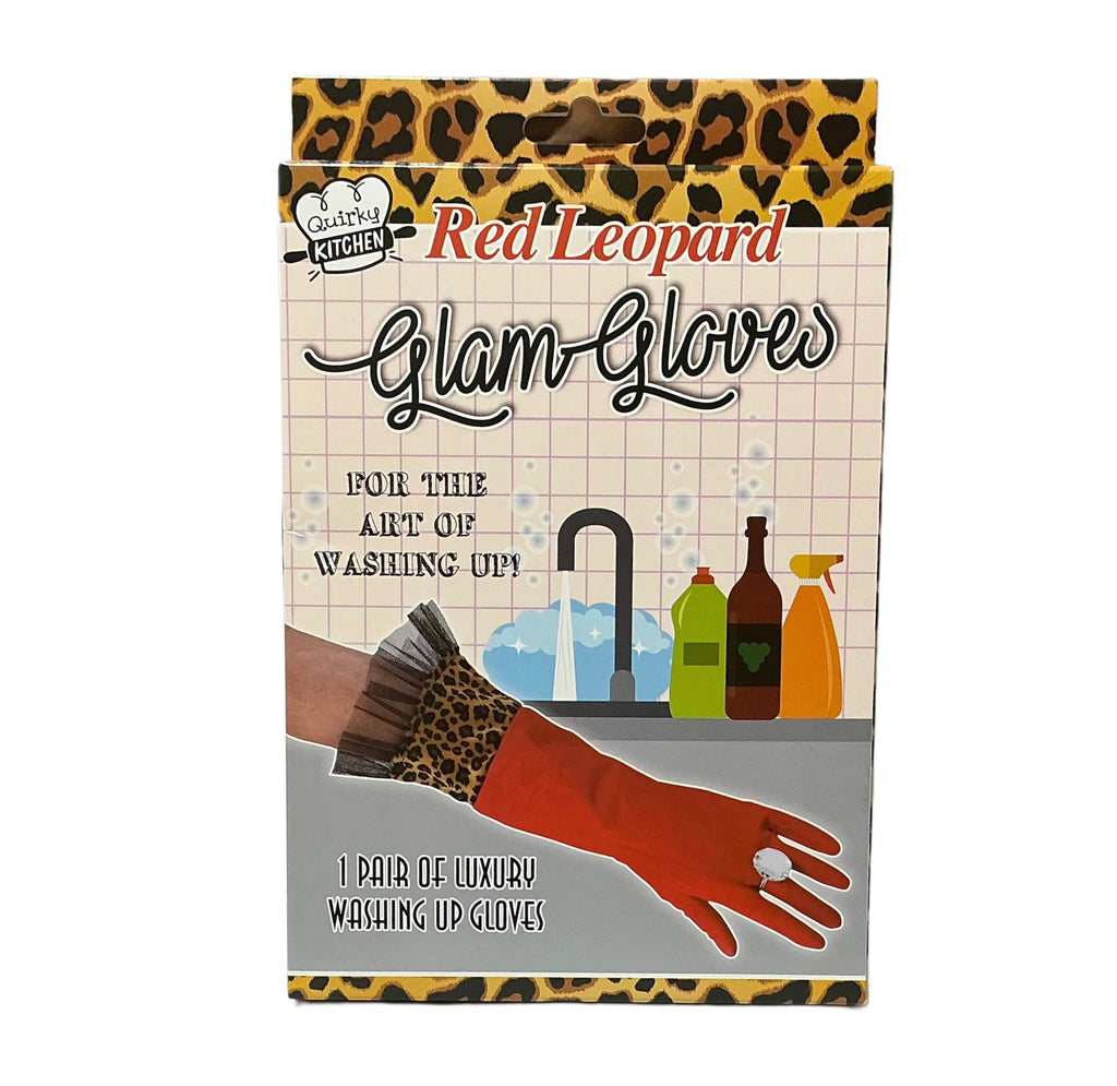 Red Leopard Washing up Gloves