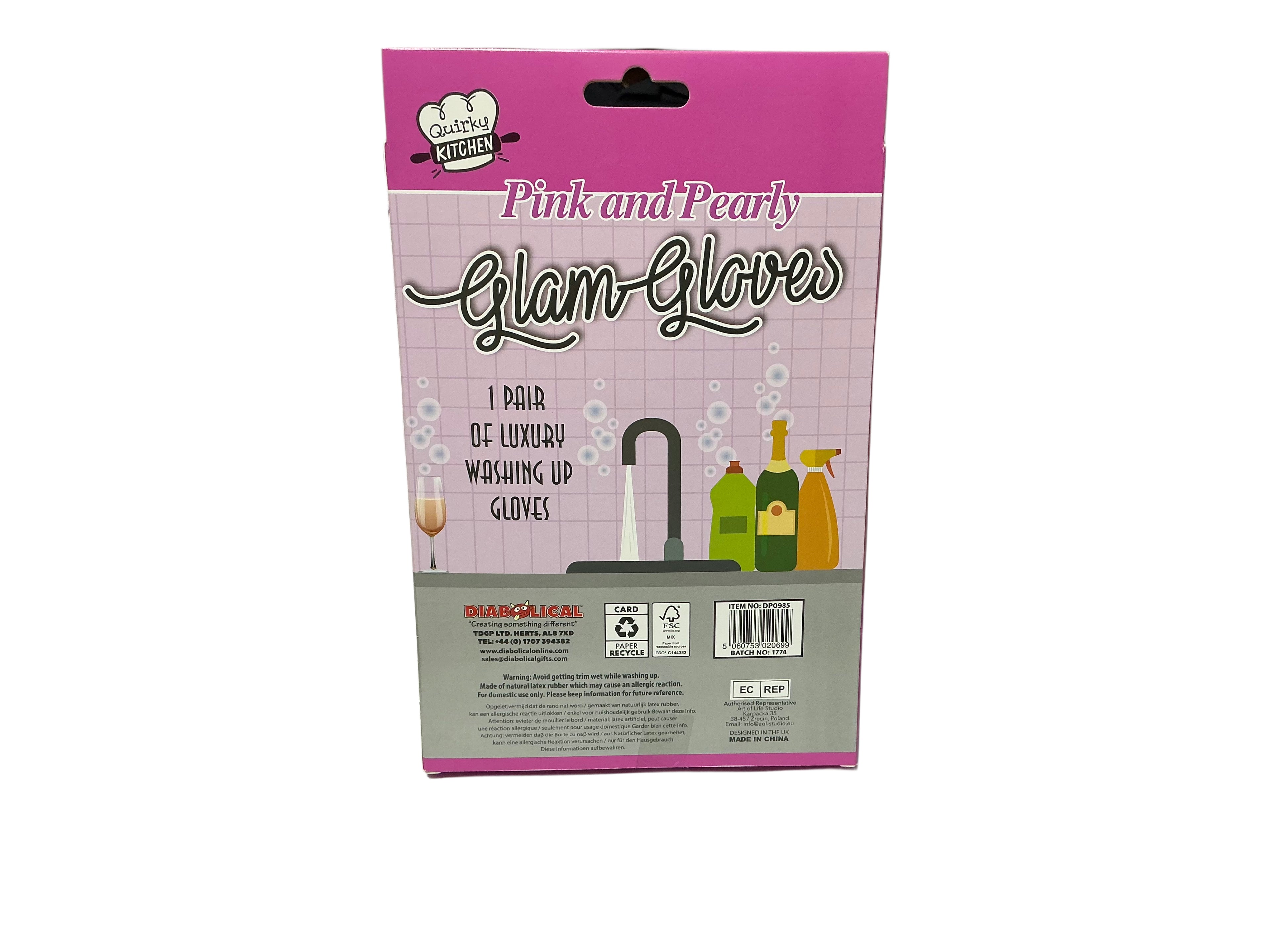 Pink and Pearly Washing up Gloves