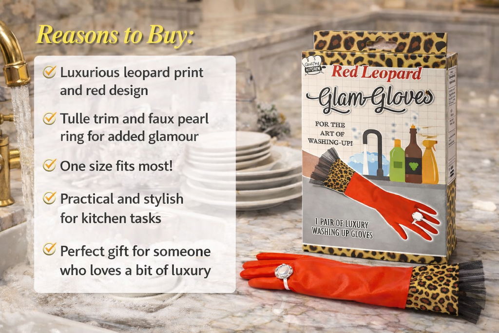 Red Leopard Washing up Gloves