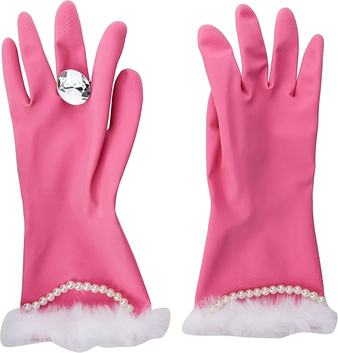 Pink and Pearly Washing up Gloves